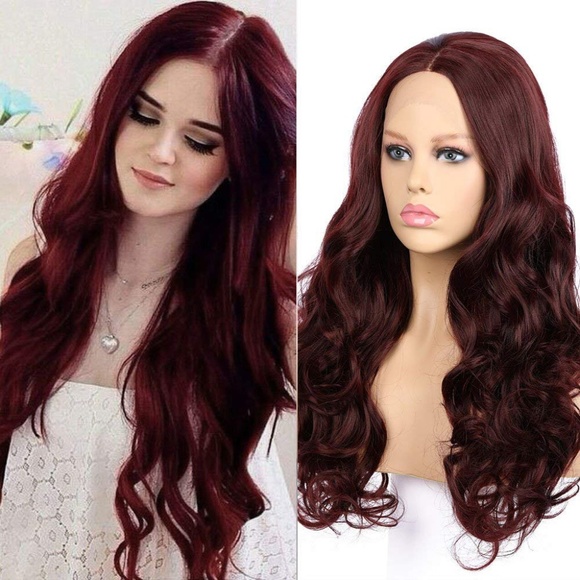 burgundy lace front wig